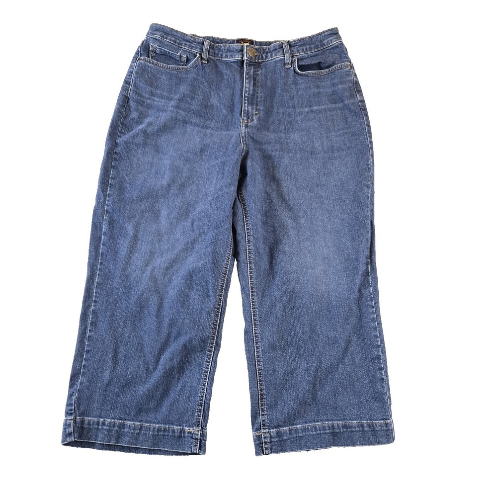 Lee Premium Women's Wide Leg Capri Jeans High Rise Stretch  34" X 24"‎ Size 18